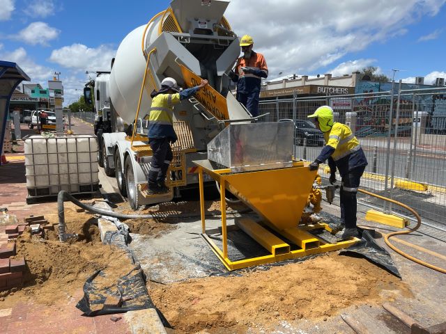 WA Grouting Systems grout pump hire and contracting service on-site in the Perth region
